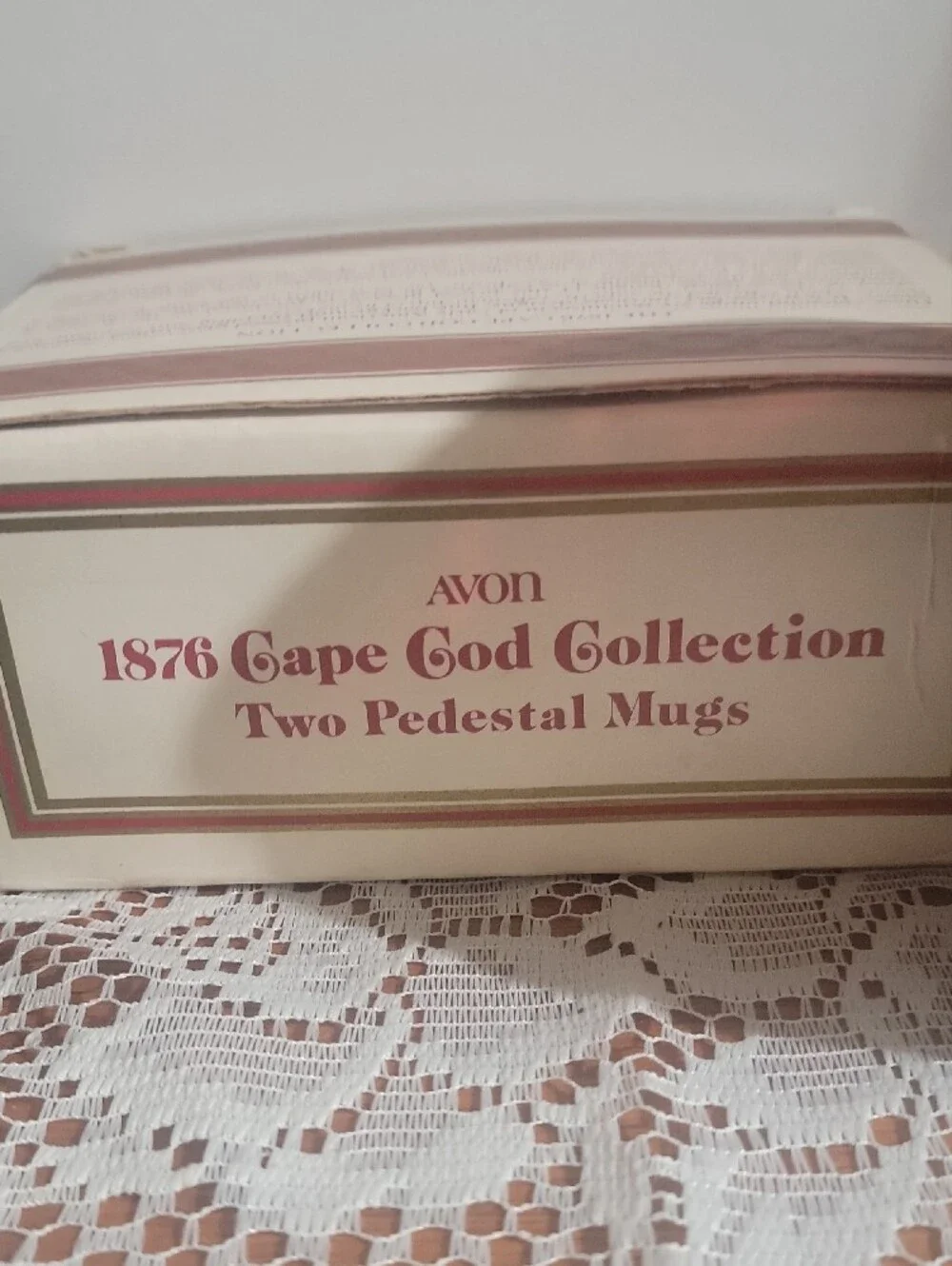 Avon Cape Cod Collection Ruby Red  Pedestal Mugs - Pair